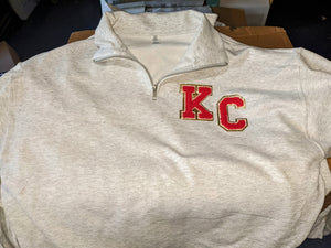 KC Qtr Zip with Chenille Letters
