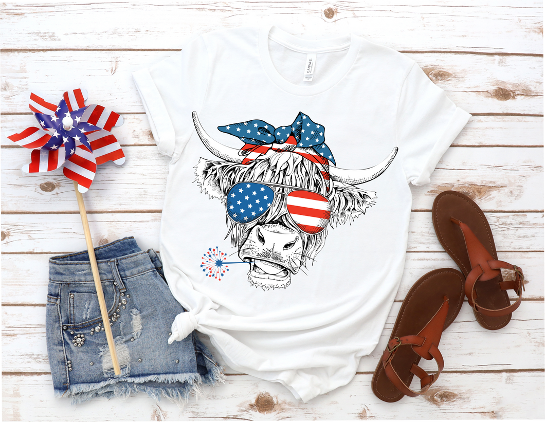 Shaggy Cow 4th of July Graphic Tee