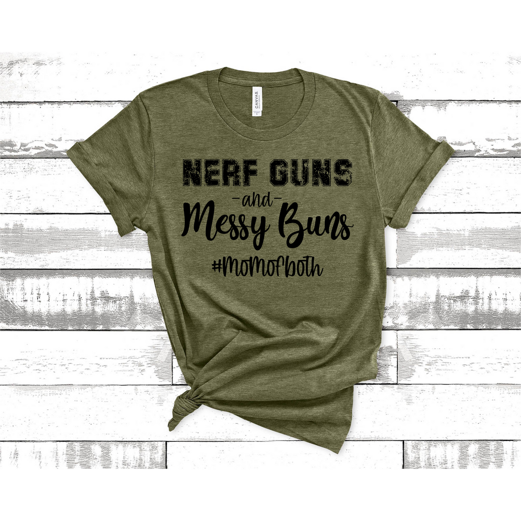 Nerf Guns and Messy Buns Graphic Tee